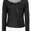 Gloria Womens Slim-fit Black Leather Jacket Gloria Womens Slim-fit Black Leather Jacket