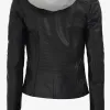Gloria Womens Slim-fit Black Leather Jacket Gloria Womens Slim-fit Black Leather Jacket