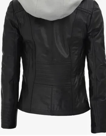 Gloria Womens Slim-fit Black Leather Jacket Gloria Womens Slim-fit Black Leather Jacket