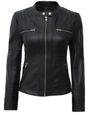 Helen Womens Black Leather Jacket