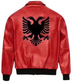 Drake Albanian Flag Red Leather Jacket