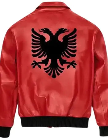 Drake Albanian Flag Red Leather Jacket
