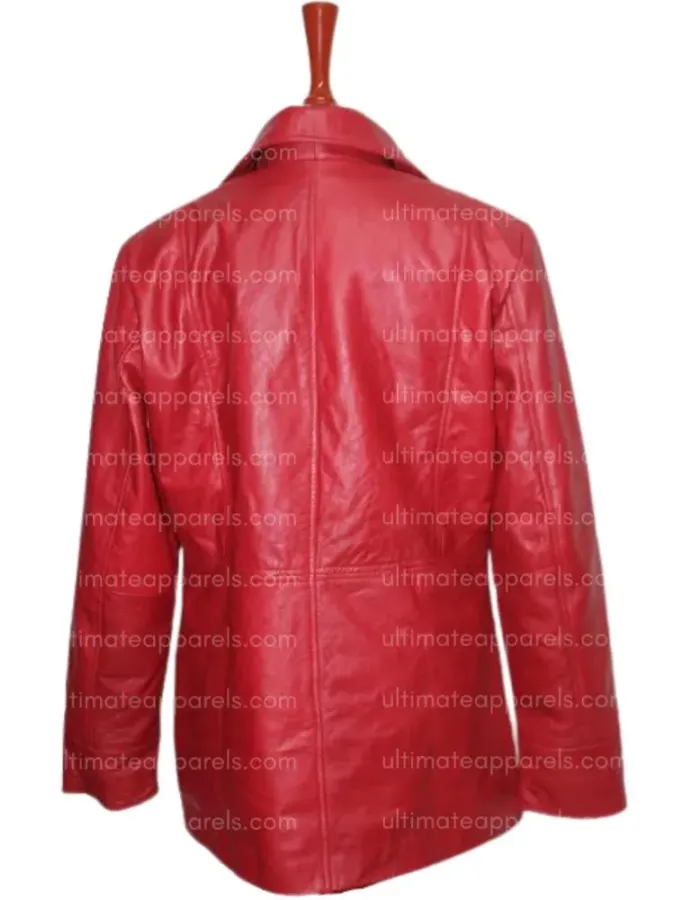 Madame Web 2024 Dakota Johnson (Madame Web) Maroon Leather Coat