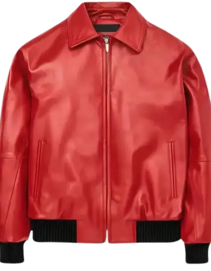 Drake Albanian Flag Red Leather Jacket