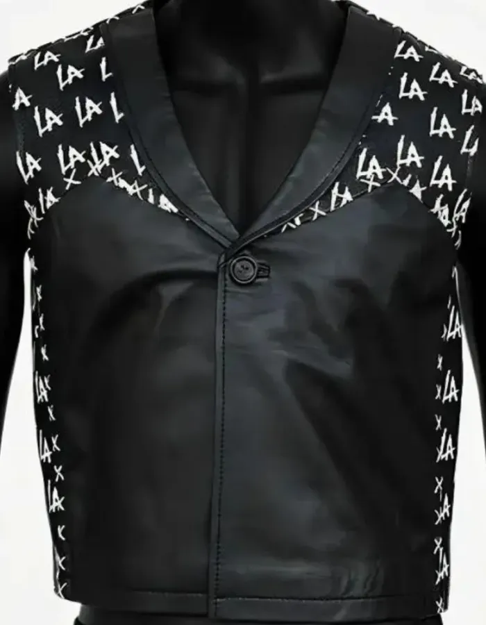 LA Knight WWE Smackdown Black Leather Vest