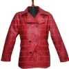 Madame Web 2024 Dakota Johnson (Madame Web) Maroon Leather Coat