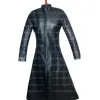 Matrix Reloaded Trinity Carrie-Anne Moss Trench Leather Coat