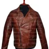MEN QUILTED ASYMMETRICAL BIKER LEATHER JACKET
