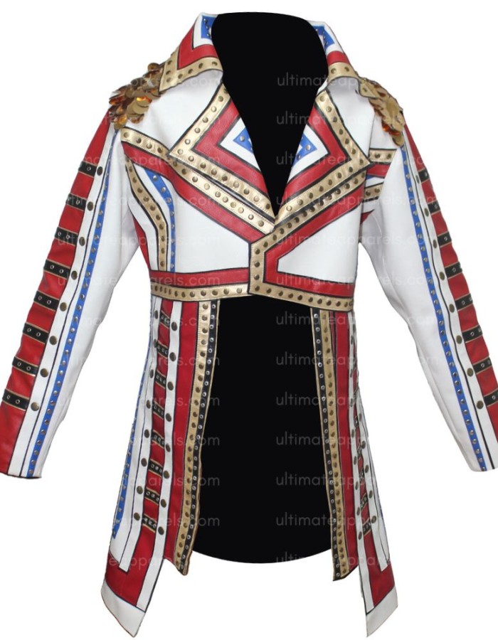 WWE Cody Rhodes White Military Leather Coat