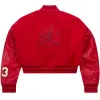 Teyana Taylor Jordan Red Wool Varsity Jacket