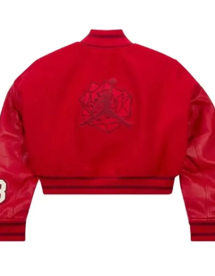 Teyana Taylor Jordan Red Wool Varsity Jacket