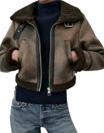 Tracker Sofia Pernas Leather Shearling Jacket