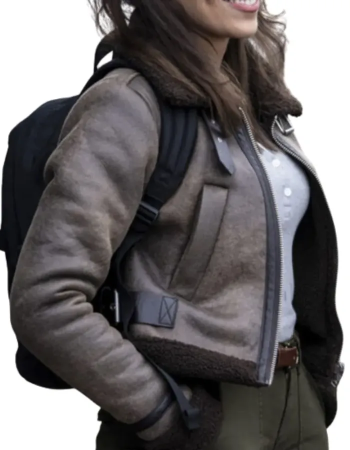 Tracker Sofia Pernas Leather Shearling Jacket