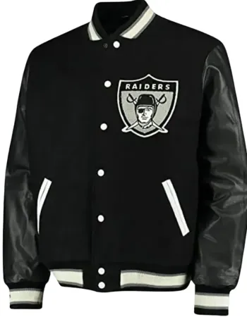 Las Vegas Raiders Black Wool Varsity Jacket