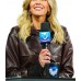 Charissa Thompson American Host Leather Coat