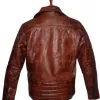 MEN QUILTED ASYMMETRICAL BIKER LEATHER JACKET