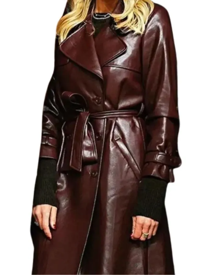 Charissa Thompson American Host Leather Coat