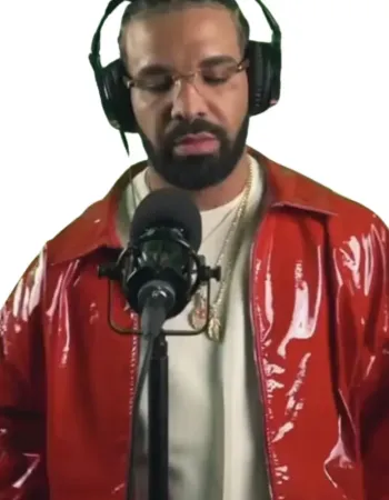 Drake On The Radar Red Leather Jacket