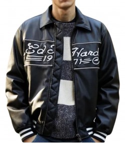 Ed Hardy Bomber Leather Jacket