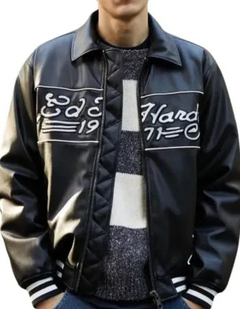 Ed Hardy Bomber Leather Jacket