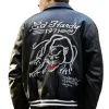 Ed Hardy Bomber Leather Jacket