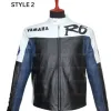 Yamaha Vintage Yellow & Blue Motorcycle Leather Jacket Yamaha Vintage Yellow & Blue Motorcycle Leather Jacket