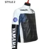 Yamaha Vintage Yellow & Blue Motorcycle Leather Jacket Yamaha Vintage Yellow & Blue Motorcycle Leather Jacket