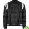 BLACK AND WHITE LEATHER VARSITY LETTERMAN JACKET