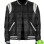 BLACK AND WHITE LEATHER VARSITY LETTERMAN JACKET