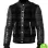 BLACK SUEDE WITH COWHIDE SLEEVES LEATHER BOMBER JACKET