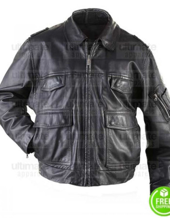 German Military Surplus Police Cop Leather Jacket