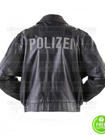 German Military Surplus Police Cop Leather Jacket