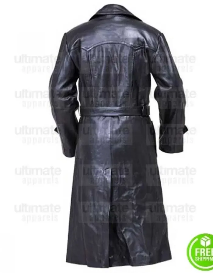 WW2 German Gestapo Black Trench Leather Coat WW2 German Gestapo Black Trench Leather Coat