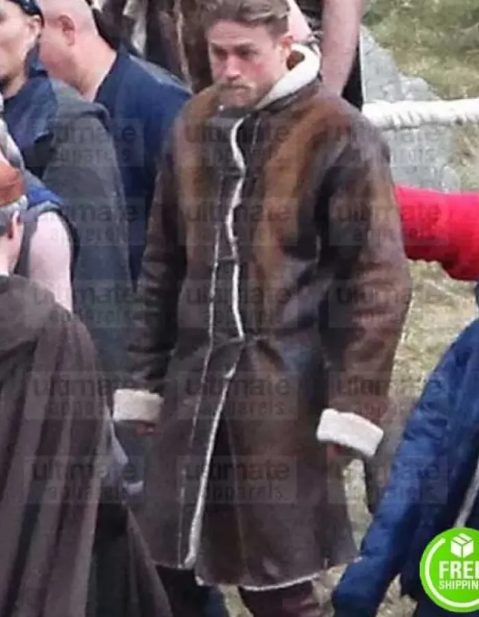 KING ARTHUR LEGEND OF THE SWORD CHARLIE HUNNAM (ARTHUR) LEATHER COAT