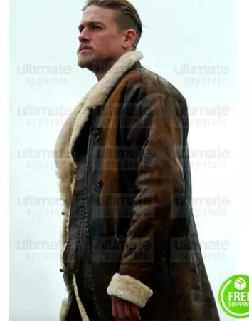 KING ARTHUR LEGEND OF THE SWORD CHARLIE HUNNAM (ARTHUR) LEATHER COAT
