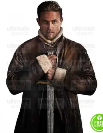 KING ARTHUR LEGEND OF THE SWORD CHARLIE HUNNAM (ARTHUR) LEATHER COAT