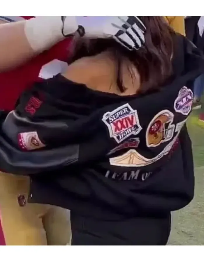 Olivia Culpo San Francisco 49ers Black Bomber Jacket