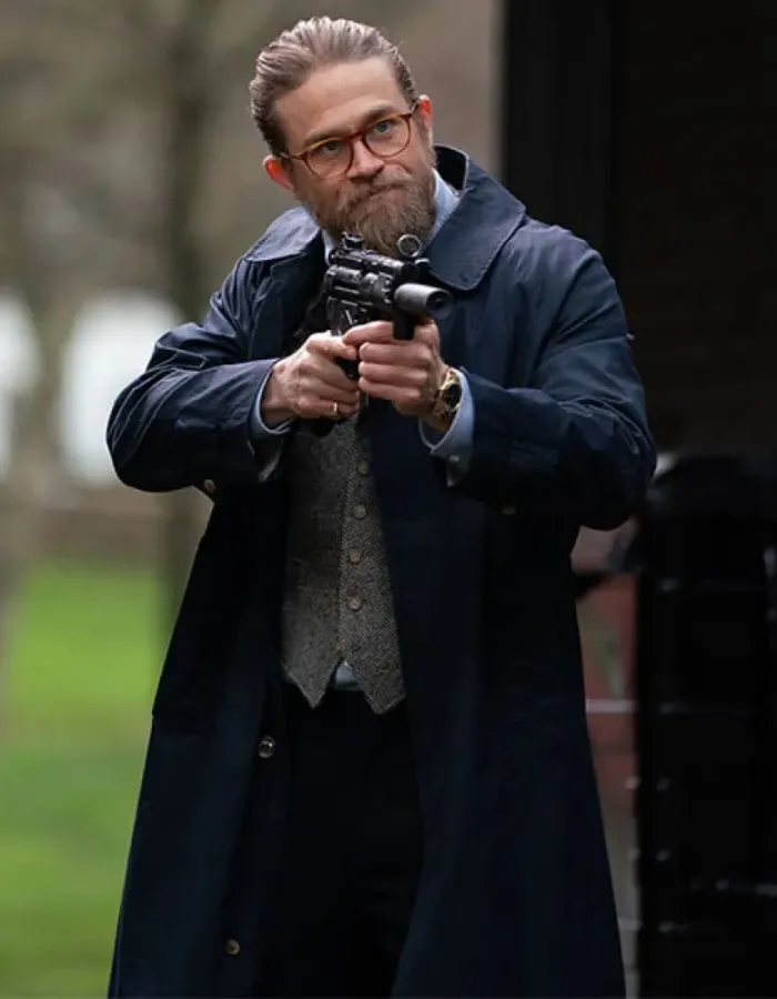 The Gentlemen Charlie Hunnam Ray Blue Cotton Coat The Gentlemen Charlie Hunnam Ray Blue Cotton Coat