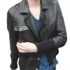 EMMA ROBERTS BLACK LEATHER JACKET EMMA ROBERTS BLACK LEATHER JACKET