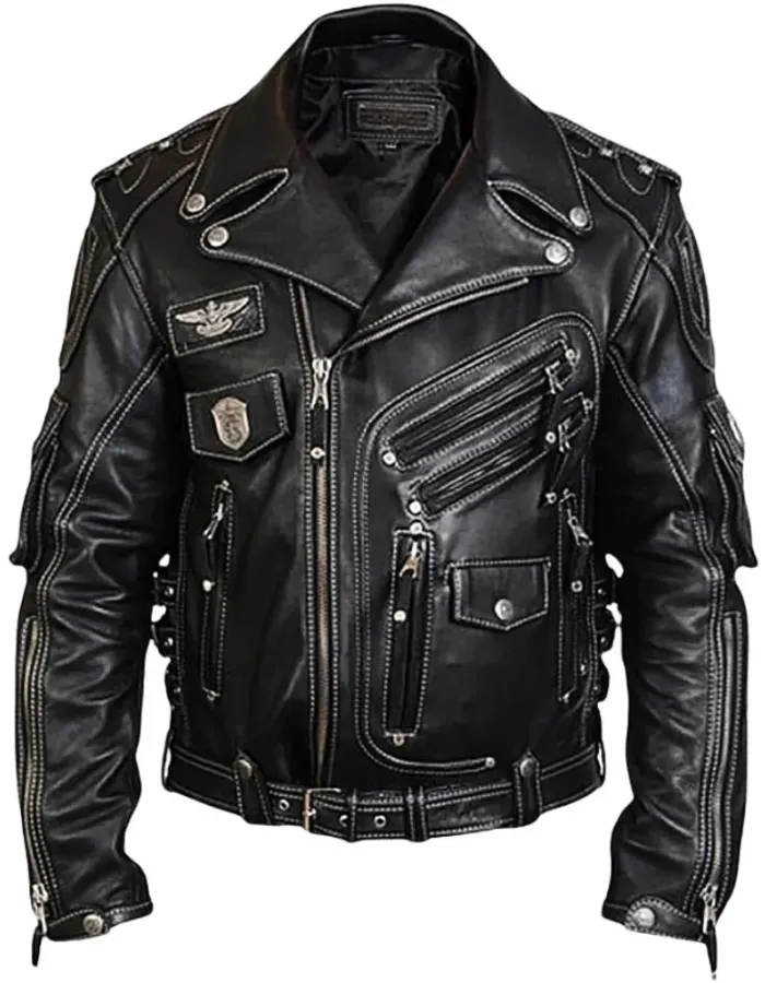 Men's Heavyweight Cowhide Biker Leather Jacket