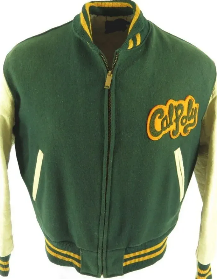 Mens 46 Cal Poly University Leather Letterman Varsity Jacket Mens 46 Cal Poly University Leather Letterman Varsity Jacket