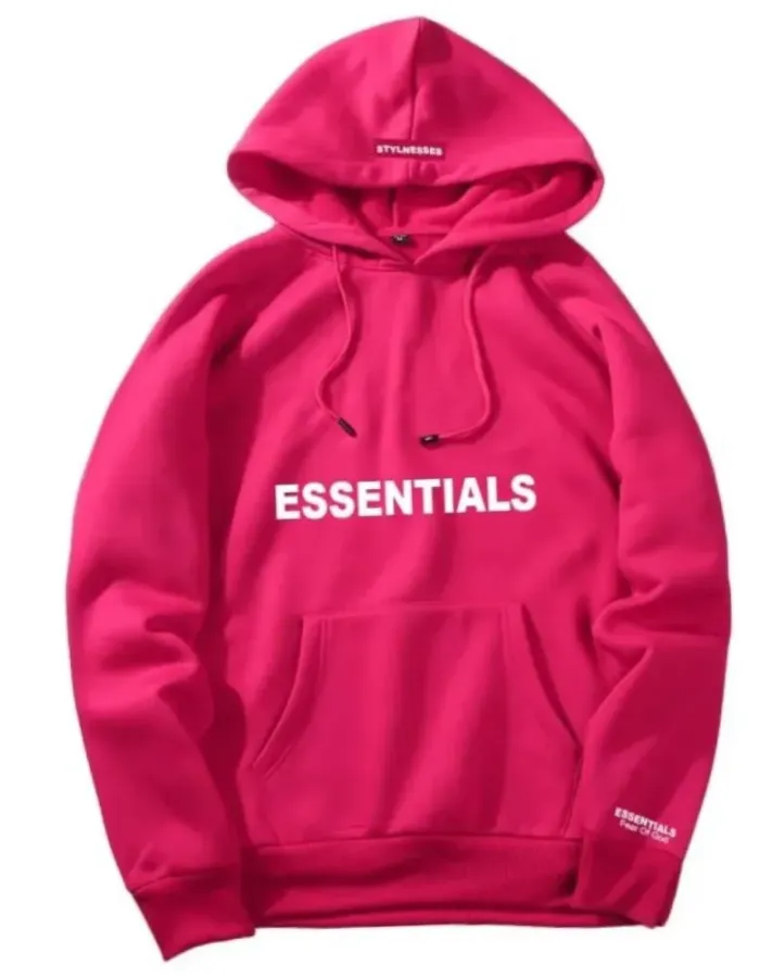 Fear Of God Essentials Pink Hoodie