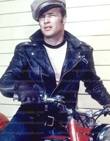 1950s Fashion The Wild One Johnny Strabler Marlon Brando Leather Jacket 1950s Fashion The Wild One Johnny Strabler Marlon Brando Leather Jacket