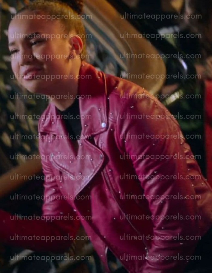High School Musical Sofia Wylie Gina Pink Leather Jacket