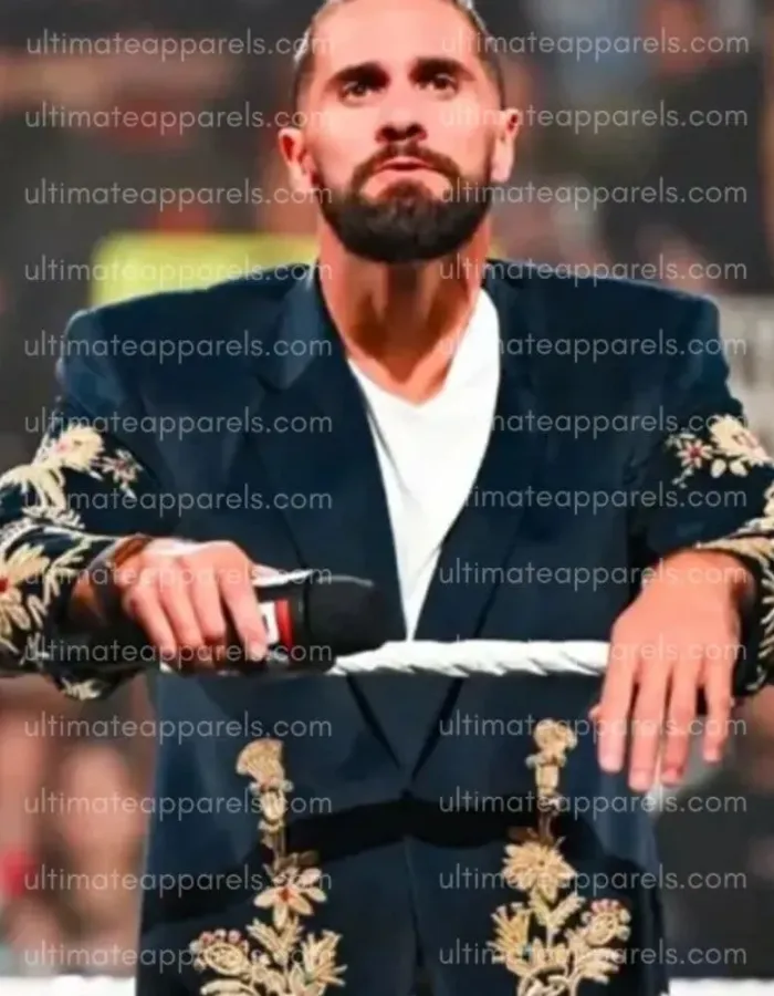 WWE RAW Seth Rollins Golden Peacock Long Coat WWE RAW Seth Rollins Golden Peacock Long Coat