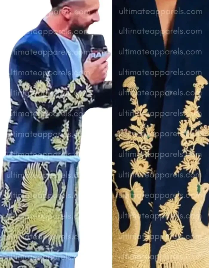 WWE RAW Seth Rollins Golden Peacock Long Coat WWE RAW Seth Rollins Golden Peacock Long Coat