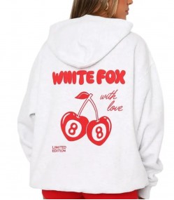 White Fox With Love Cherry Hoodie
