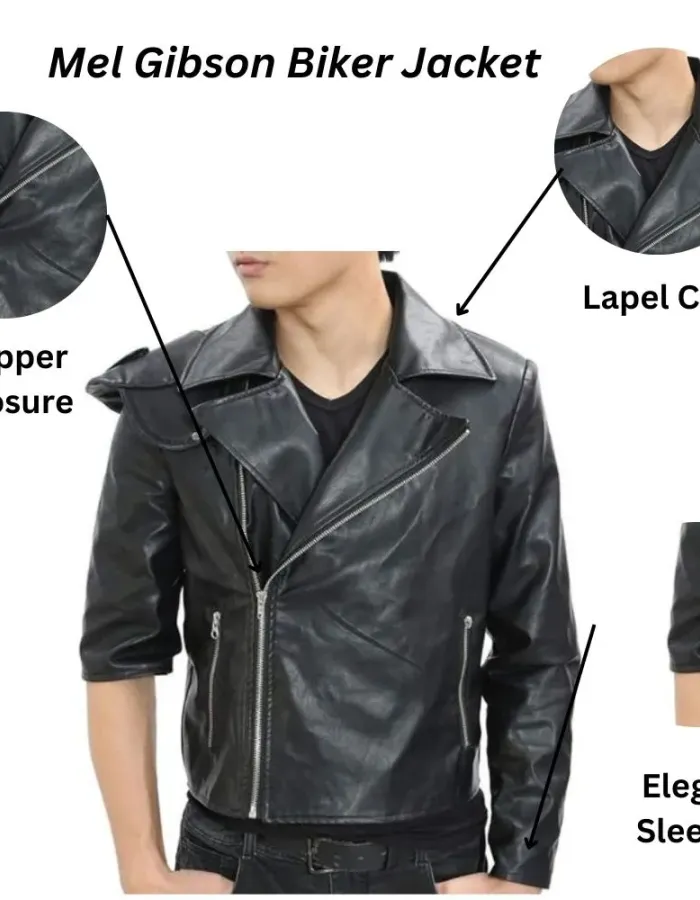 Mad Max Rockatansky Mel Gibson Black Biker Leather Jacket