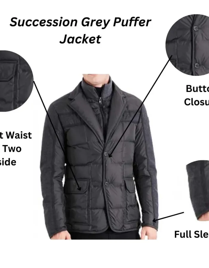 Succession Jeremy Strong Kendall Roy Puffer Jacket Succession Jeremy Strong Kendall Roy Puffer Jacket
