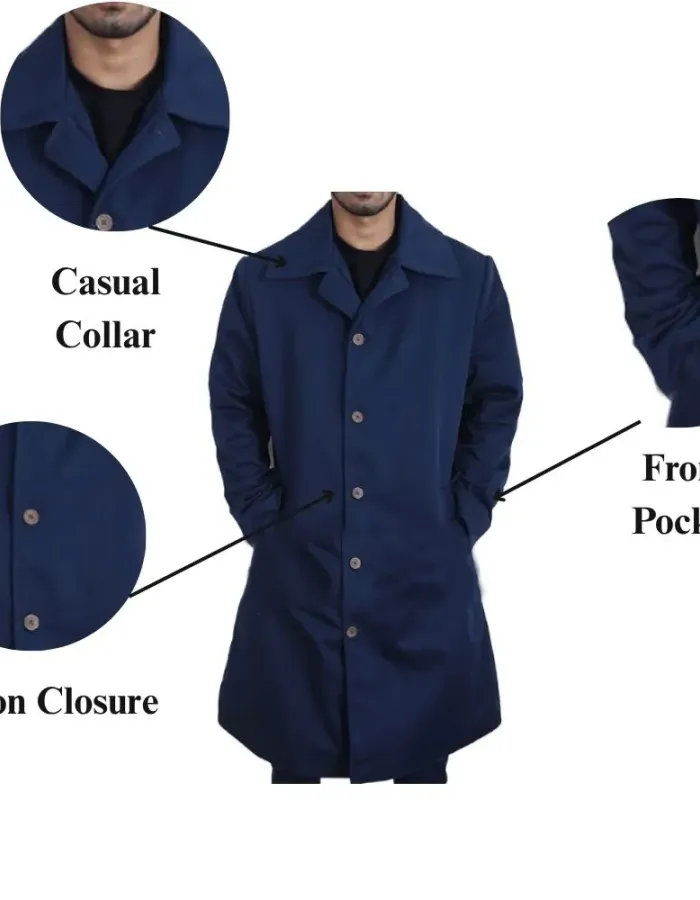 The Gentlemen Charlie Hunnam Ray Blue Cotton Coat The Gentlemen Charlie Hunnam Ray Blue Cotton Coat
